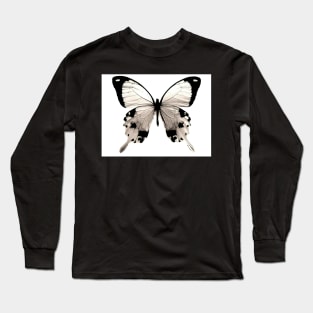 natural history butterfly botanical poster print,victorian specimen Long Sleeve T-Shirt